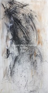  VENDU  Incredibilis 24x48 mix media fusain et acrylique