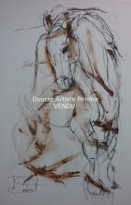 Cheval magique IV 24 x 36 mix media fusain et acrylique (vendu)