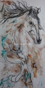 Storm 48x24 fusain et acrylique